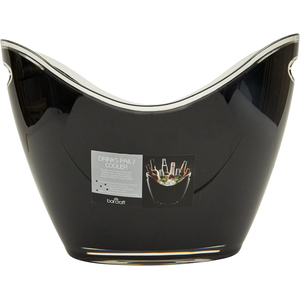 BarCraft Black Acrylic Drinks Pail Cooler, Labelled - Black by BarCraft