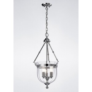 Aubrey Ceiling Pendant Lantern 3 Light Polished Chrome, Glass - Polished Chrome