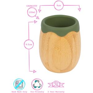 130ml Bamboo Baby Trainer Cup - Olive Green / 8cm by Tiny Dining
