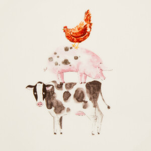 Daisy Farm Dinner Plate - White