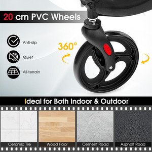 Foldable Mobility Aid Walker-Black - Black by Costway