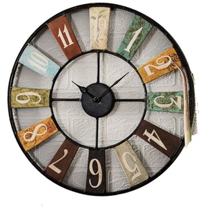 Arial Industrial Multi Colour Wall Clock - Multi by IH Design