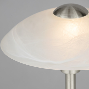 Alabaster Shade Touch Table Lamp - Satin Nickel by Litecraft