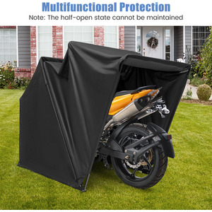 Motorcycle Tent Waterproof Motorbike Cover - Black by Costway