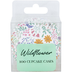 Pack of 100 Wildflower Cupcake Cases - Multicolour