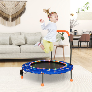 Kids Trampoline LED Lighting Exercise Rebounder - Blue by Costway