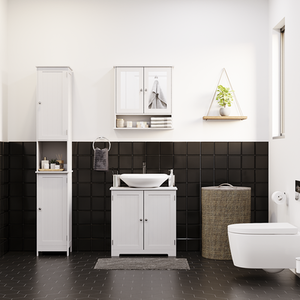 Priano 2 Door Tall Cabinet - White by Vida Designs