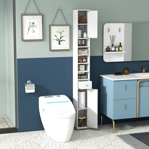 Costway Slim Tall Bathroom Cabinet-White - White by Costway