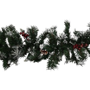 Mixed Needle Christmas Garland with Pine Cones and Berries - Green by Samuel Alexander
