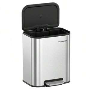 SONGMICS 20L Soft-Close Pedal Kitchen Bin - Silver by SONGMICS