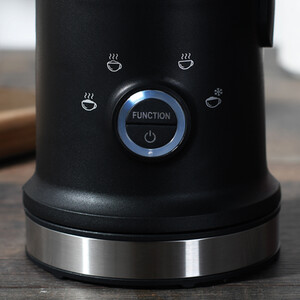 Kitchen Master Stainless Steel Milk Frother with LED Indicator - Black and Silver by Kitchen Master