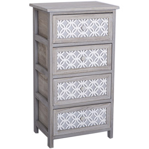 4 Drawer Grey Elysian Storage Tower