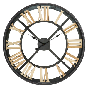 Glass Iron Wall Clock - Black