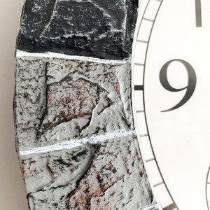 Faux Slate Thermometer and Hygrometer Clock - Mix of Ligh Grey/Black Frame Colour by Audlee