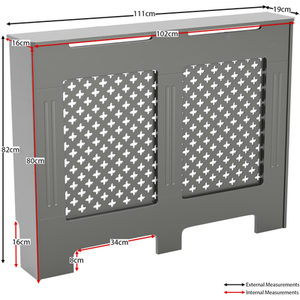 Oxford Radiator Cover - Grey / 111cm by Vida Designs
