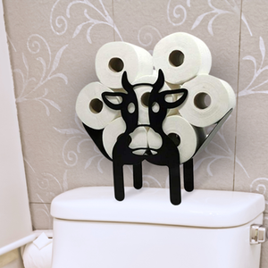 Cow Toilet Roll Holder - Black by Marco Paul