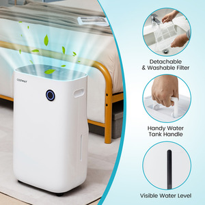 40L Dehumidifier Quiet Dehumidifier-White - White by Costway