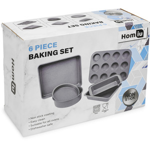 Homiu 6pc Non Stick Baking Set - Grey by Homiu