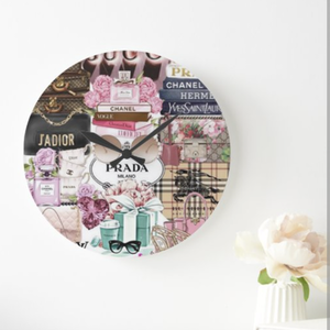 Pink Fashion Wall Clock - Pink by Clock Styles London