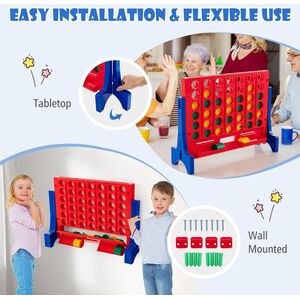 4 in A Row Game with Carrying Bag - Red by Costway