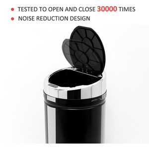 HOMCOM Stainless Steel Automatic Sensor Waste Bin - Black / 32l / 42l by HOMCOM
