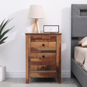 HMD Wooden Bedroom Sets - Rutic Brown / Bedside Table set of 2 by HMD Furniture