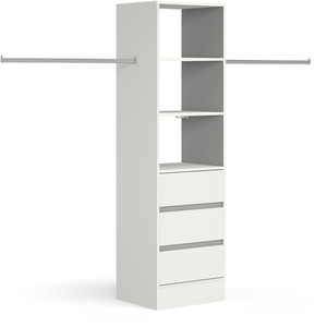 Spacepro 600mm Tower Unit with 3 Drawers - White by Spacepro