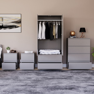 Denver Bedroom Set (2 Drawer Bedside (x2), 4 Drawer Chest, 2 Door Wardrobe) by Vida Designs