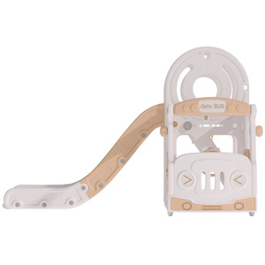 Kids Toddler Slide Climber Playset with Basketball Hoop - white by Livingandhome