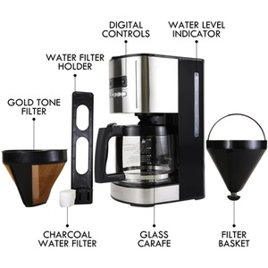 Kenmore 1.8L Digital Drip Coffee Machine - Black by Koolatron