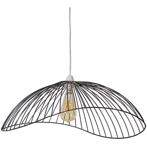 Wavy Wire Design Easy Fit Ceiling Pendant Light Shade In Black Metal Finish - Black by ValueLights