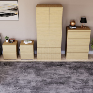 Denver Bedroom Set (2 Drawer Bedside (x2), 4 Drawer Chest, 2 Door Wardrobe) by Vida Designs