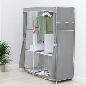 Storage Units Wardrobe Non-Woven Portable Closet - Grey by Livingandhome