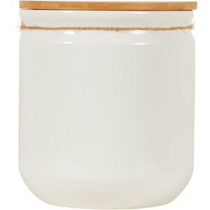 Daisy Farm Bread Canister with Twine - White