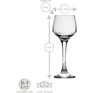 80ml Lal Sherry Glasses Pack of 6 - Clear by LAV