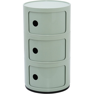 HomeScape Storage Unit Cylindrical Multi-Tiered Plastic Drawer - 3-Tier Green / 58cm by Kindred Trading LTD
