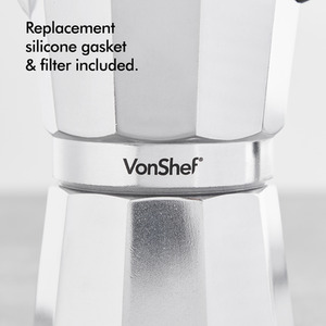 Aluminium Stovetop Espresso Maker - Silver / 450ml by VonShef