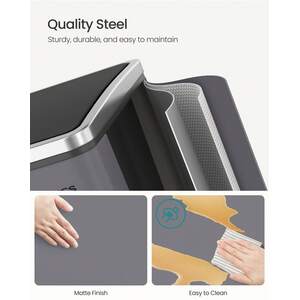 SONGMICS Double Kitchen Bin with Soft-Close Lids - Grey by SONGMICS