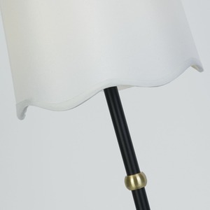 Rechargeable Black Lamp Scallop Shade - Black by Lighting Collection