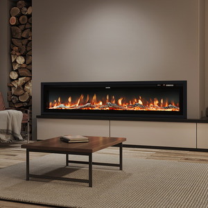 Electric Fireplace with Remote - Black / 152.4cm by Livingandhome