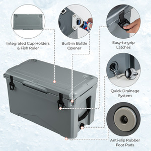47L Rotomolded Cooler Portable Ice Chest by Costway