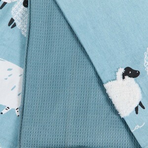 Pack of 3 Highland Flock Fluffy Tea Towels - Blue