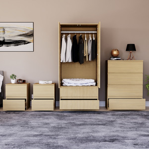 Denver Bedroom Set (2 Drawer Bedside (x2), 4 Drawer Chest, 2 Door Wardrobe) by Vida Designs