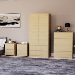 Denver Bedroom Set (2 Drawer Bedside (x2), 4 Drawer Chest, 2 Door Wardrobe) by Vida Designs
