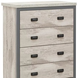 Grey 4 Piece Set 3 Door Wardrobe 4 drawer chest and 2 Bedside Tables - Grey by Wyld and Coco