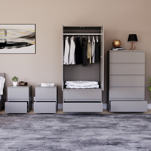 Denver Bedroom Set (2 Drawer Bedside (x2), 5 Drawer Chest, 2 Door Wardrobe) by Vida Designs