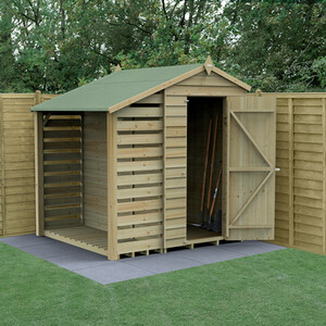 4LIFE 4×6 Apex Shed with Lean To - No Installation / 0 by Forest Garden