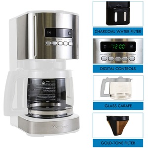 Kenmore 1.8L Digital Drip Coffee Machine - White by Koolatron