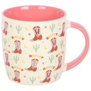 Howdy Cowboy Boot Print Mug - 360ml by Kingsbury Gifts