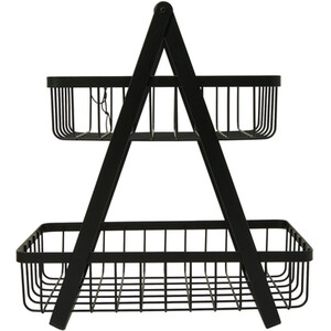 Malmo 2-Tier Storage Basket - Black